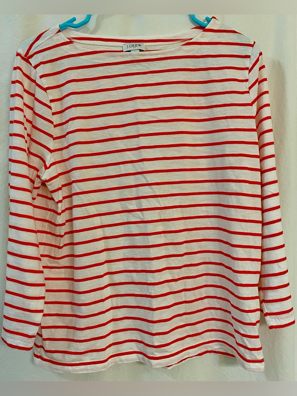 J Crew Red & White Striped Long Sleeve Lightweight Tee Shirt. Size Medium. EC. - Picture 4 of 11